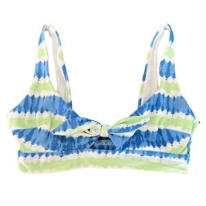 Aerie Women's Printed Tie Banded Wide Strap Scoop Bikini Top Tie Dye Size Small